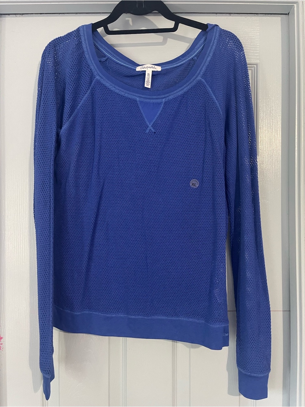 Aeropostale Royal Blue Long Sleeve Mesh Pullover